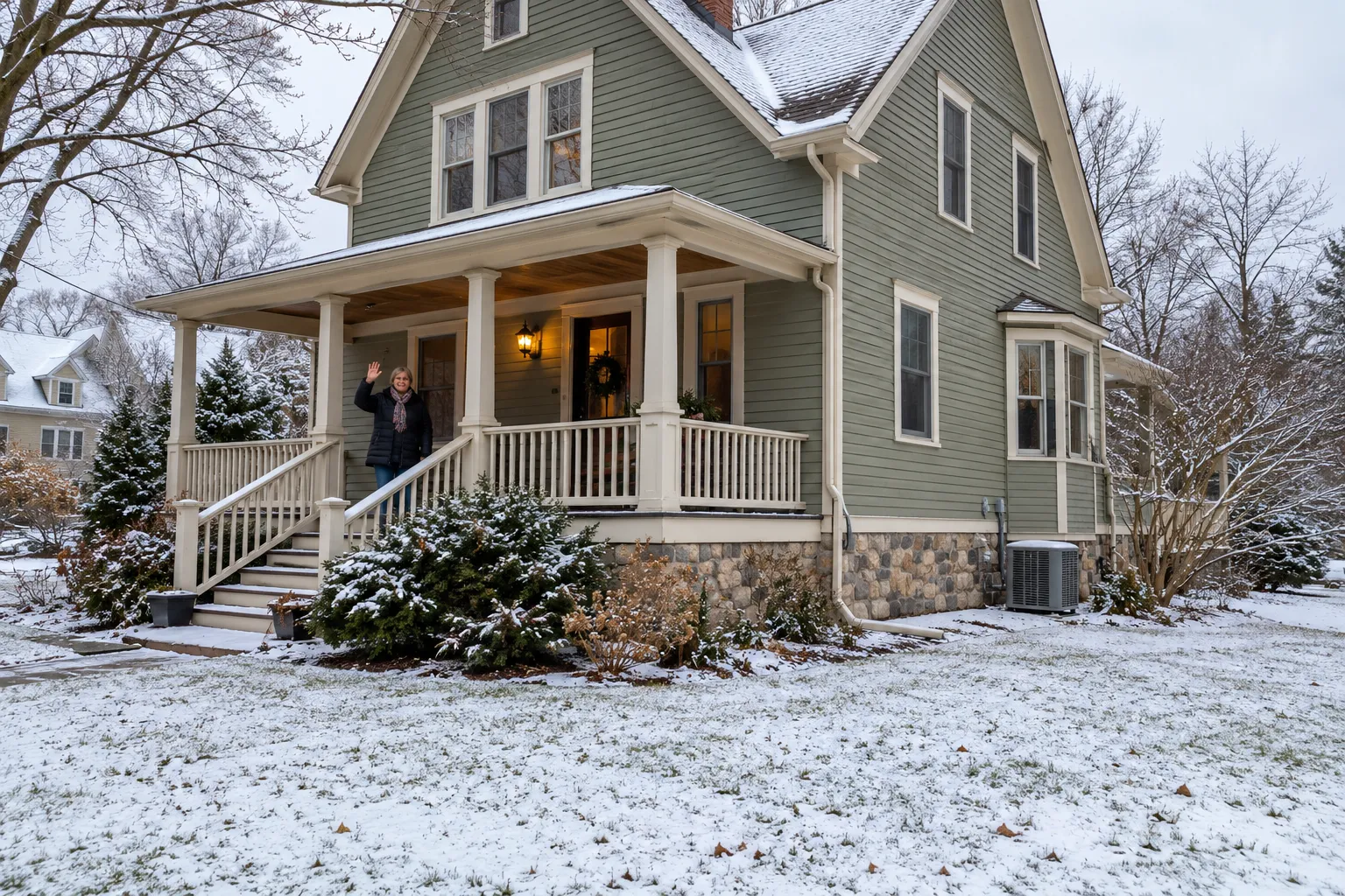 An older New England style home with an outdoor AC unit near Philadelphia